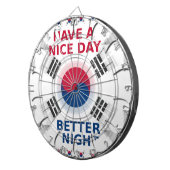 Jeu De Fléchettes Drapeau coréen design "Ayez une belle journée" (Devant droit)