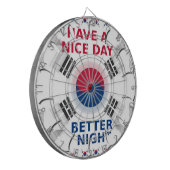 Jeu De Fléchettes Drapeau coréen design "Ayez une belle journée" (Devant gauche)