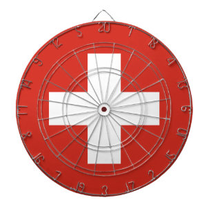 Jeu De Fléchettes Drapeau de la Suisse Cage métallique Dartboard