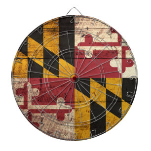 Jeu De Fléchettes Drapeau de l'État du Maryland sur un ancien grain