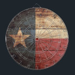 Jeu De Fléchettes Drapeau d'état du Texas sur le vieux grain en bois<br><div class="desc">Sentez-vous libre pour modifier la conception selon vos propres préférences. Vous pouvez changer l'emplacement de conception, l'orientation, les couleurs d'arrière - plan et la taille. En outre, vous pouvez ajouter votre propre texte, ou le slogan a placé sa police, emplacement et taille, tous afin de créer le cadeau personnel final...</div>