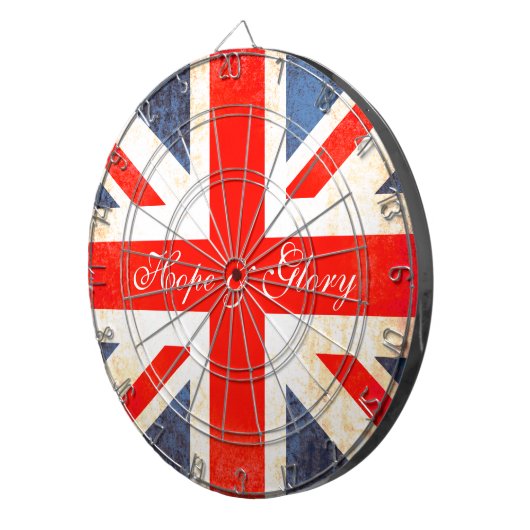 Jeu De Fléchettes Drapeau du Royaume-Uni style ancien espoir & table (Devant droit)