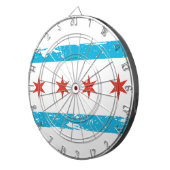 Jeu De Fléchettes Drapeau grunge de Chicago (Devant droit)