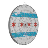 Jeu De Fléchettes Drapeau grunge de Chicago (Devant gauche)