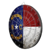 Jeu De Fléchettes Drapeau grunge noir d'état de la Caroline du Nord (Devant droit)