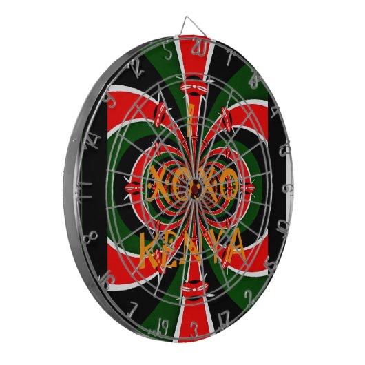 Jeu De Fléchettes Drapeau Kenya d'inspiration africaine - Art Abstra (Devant gauche)