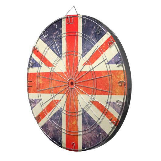 Jeu De Fléchettes Drapeau vintage d'Union Jack (Devant droit)