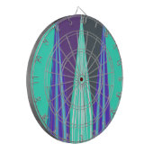 Jeu De Fléchettes Edgy Blue Purple Cyan Chevron Art Imprimer (Devant gauche)
