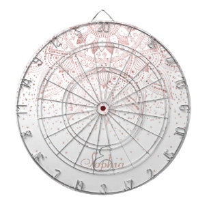 Jeu De Fléchettes Elégant rose en or mandala confetti design