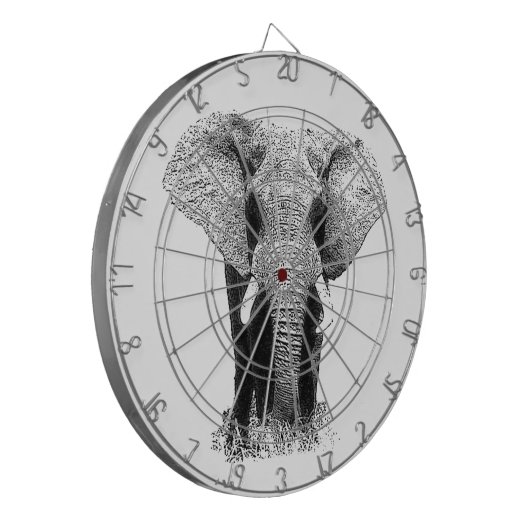 Jeu De Fléchettes Eléphant noir et blanc (Devant gauche)