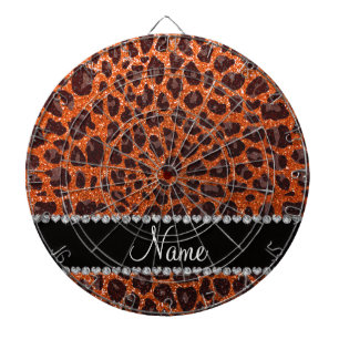 Jeu De Fléchettes Empreinte de léopard de parties scintillant orange