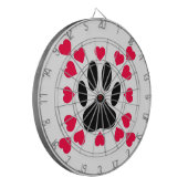 Jeu De Fléchettes Empreinte de patte Chien Noir Avec Formes Cardiaqu (Devant gauche)