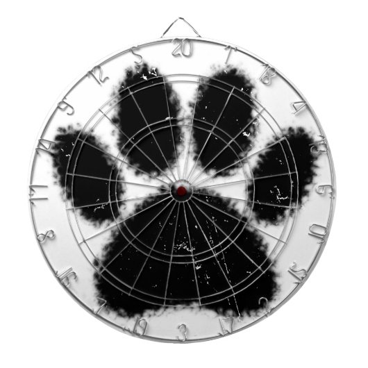 Jeu De Fléchettes Empreinte de patte De Chien Rough Et Distressed (Devant)