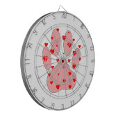 Jeu De Fléchettes Empreinte de patte rose aux coeurs (Devant gauche)