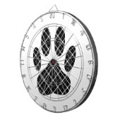 Jeu De Fléchettes Empreinte de patte Tartan Noir Et Blanc (Devant droit)