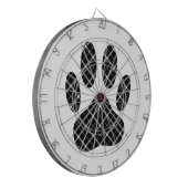 Jeu De Fléchettes Empreinte de patte Tartan Noir Et Blanc (Devant gauche)