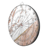 Jeu De Fléchettes Feuille d'or rose au-dessus de marbre (Devant droit)