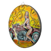 Jeu De Fléchettes Fille de Popart sur une moto (Devant droit)