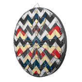 Jeu De Fléchettes Fleur moderne Chevron Zigzag Motif (Devant droit)