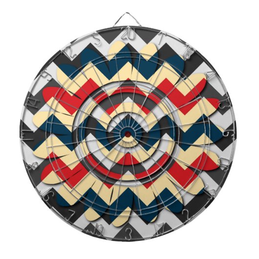 Jeu De Fléchettes Fleur moderne Chevron Zigzag Motif 2 (Devant)