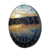 Jeu De Fléchettes Fleur sauvage, coucher de soleil bleu (Devant droit)