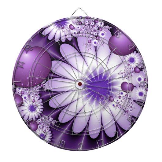 Jeu De Fléchettes Fleurs et cœurs abstraits de l'amour fractal (Devant)