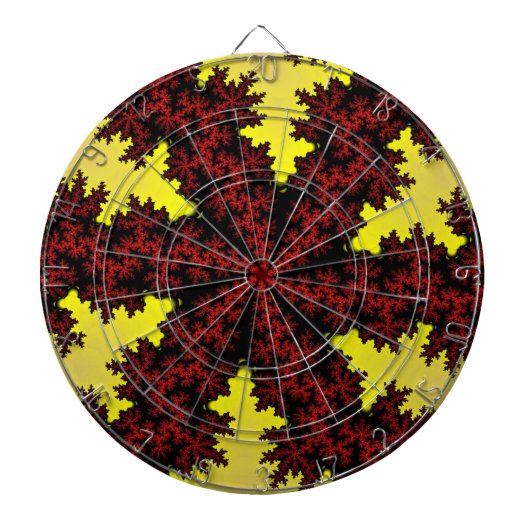 Jeu De Fléchettes Flocon de neige rouge et jaune (Devant)