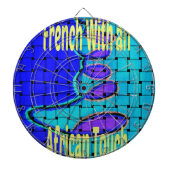 Jeu De Fléchettes Français Bleu Africain Tissé Abstrait violet forme (Devant)