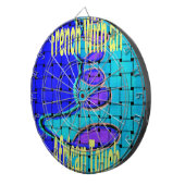 Jeu De Fléchettes Français Bleu Africain Tissé Abstrait violet forme (Devant droit)