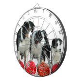 Jeu De Fléchettes Frontière Chiens de Collie avec des ornements roug (Devant droit)