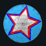 Jeu De Fléchettes Fun star rouge & bleu ajouter votre propre carte p<br><div class="desc">Un tableau de fléchettes amusant en rouge et bleu. Conçu pour vous pour ajouter dans la photo de votre choix. Produit par Sarah Trett. Ferait un cadeau amusant pour un ami ou le patron.</div>