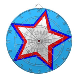 Jeu De Fléchettes Fun star rouge & bleu ajouter votre propre carte p