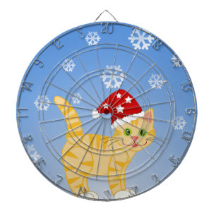 Jeu De Fléchettes Funky Christmas Chat jaune Snowflakes