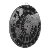 Jeu De Fléchettes galaxie 4 noirs et blancs de carte du monde (Devant gauche)