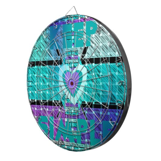 Jeu De Fléchettes Gardez-le simple : Cyan Heart & Clarity Art Motif (Devant droit)