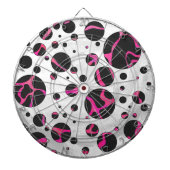 Jeu De Fléchettes Girafe Imprimé Rose Chaud et Noir (Devant)