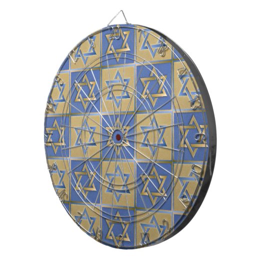 Jeu De Fléchettes Gold Blue Star de David Art Panels (Devant droit)