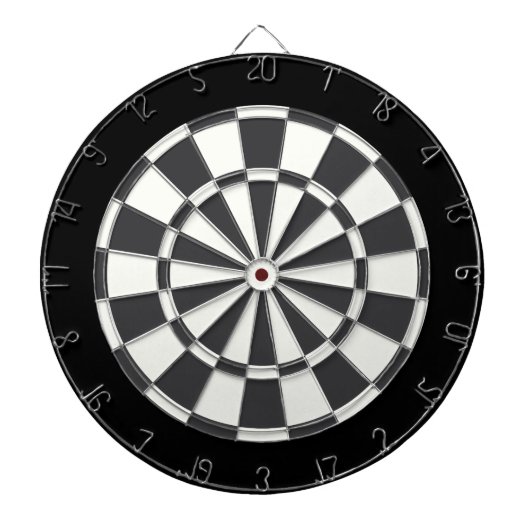 Jeu De Fléchettes Gris Charbon Noir Et Blanc (Devant)