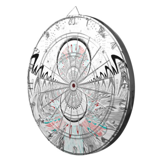 Jeu De Fléchettes Gris Kaleidoscope Art (Devant droit)