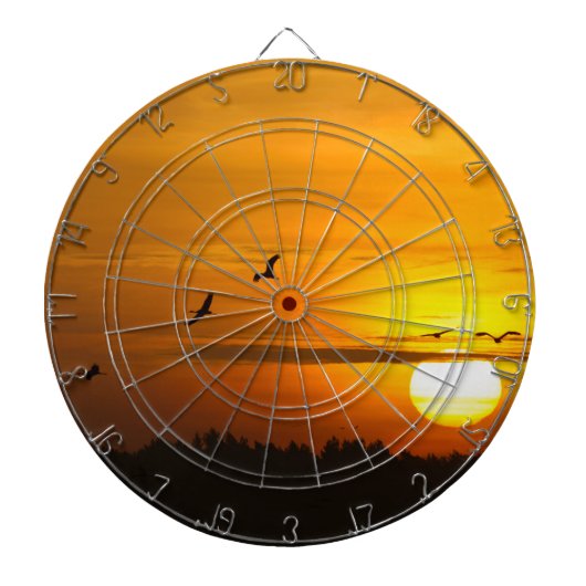 Jeu De Fléchettes Grues au lever du soleil (Devant)