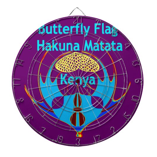 Jeu De Fléchettes "Hakuna Matata Kenya" Papillon Art Imprimer/Graphi (Devant)