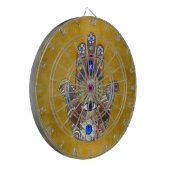 Jeu De Fléchettes Hamsa Cœurs Fleurs Opale Art sur Or (Devant gauche)