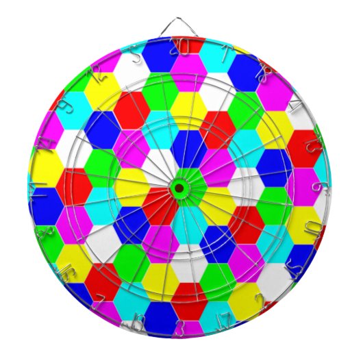 JEU DE FLÉCHETTES HEXAGONS COLORÉS (Devant)
