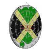 Jeu De Fléchettes I Love Jamaica Text on Flag Art Print (Devant gauche)