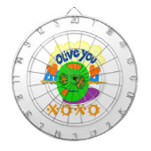 Jeu De Fléchettes I Love You XOXO beau texte graphique extraordinair (Devant)