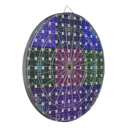 Jeu De Fléchettes Impression À damiers bleu et violet (Devant gauche)