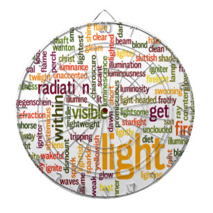 Jeu De Fléchettes Impression d'art de nuage de mots lumineux