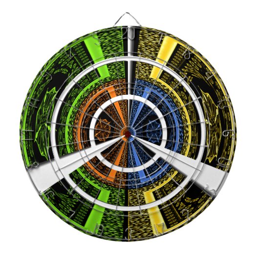 Jeu De Fléchettes Impression d'art radial coloré (Devant)
