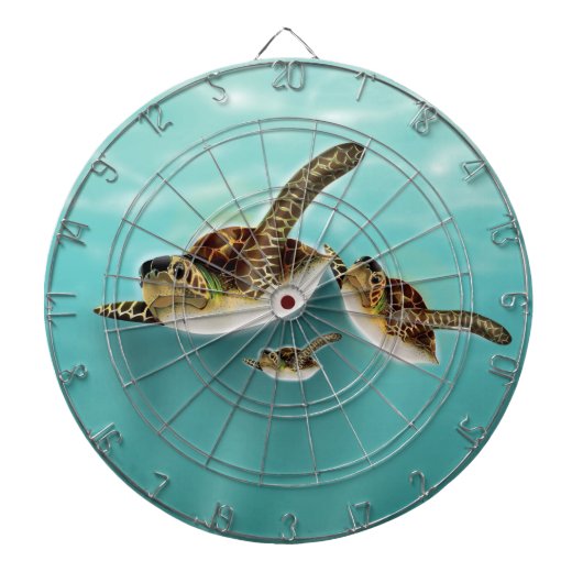 Jeu De Fléchettes Impression d'art Tortues marines. (Devant)