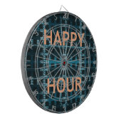 Jeu De Fléchettes Impression d'art vectoriel bleu Texte Happy Hour (Devant gauche)
